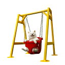 白柴犬JXK 118B2 1/6ブランコに乗る柴犬
