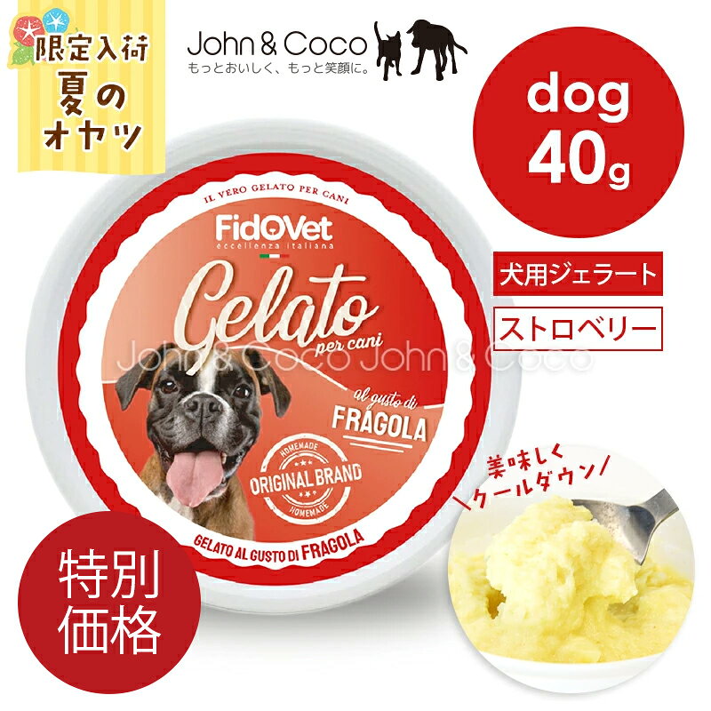 「特別価格」【犬用！夏のひんやりスイーツ】フィドベット DOG ジェラート ストロベリー 40g 犬 おやつ デザート 夏バテ