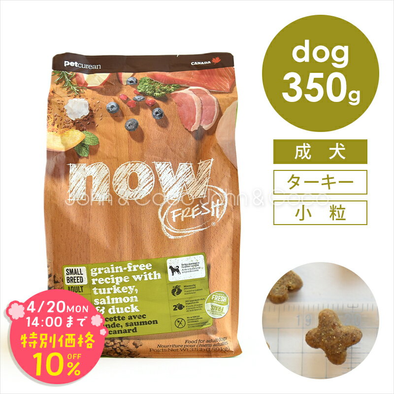 乐天商城 - 「期間限定10%オフ！4/20(月)14時迄」ナウ フレッシュ（NOW FRESH） グレインフリー スモールブリード アダルト 350g 犬 ドッグフード ドライフード 成犬 小粒 ターキー【公式販売店舗】