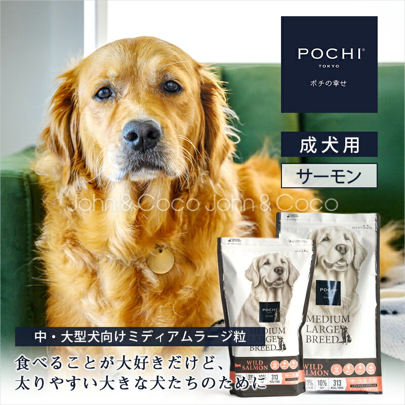 樂天商城 - POCHI（ポチ） ミディアムラージブリード ワイルドサーモン 犬 ドッグフード ドライフード 中大型犬 魚 グルテンフリー【雑誌「RETRIEVER」コラボ商品】【公式販売店舗】