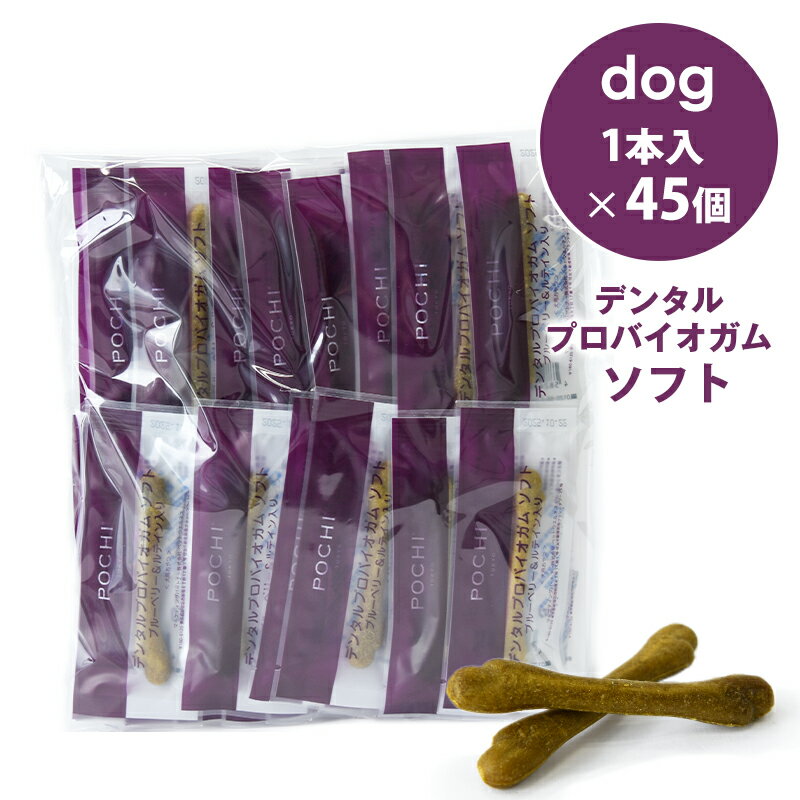 POCHI(ポチ) デンタルプロバイオガム ソフト ブルーベリー&ルテイン入り 1本入×45個 犬のおやつ トリーツ 国産 柔らかめ シニア犬 小型犬 鶏肉 個...