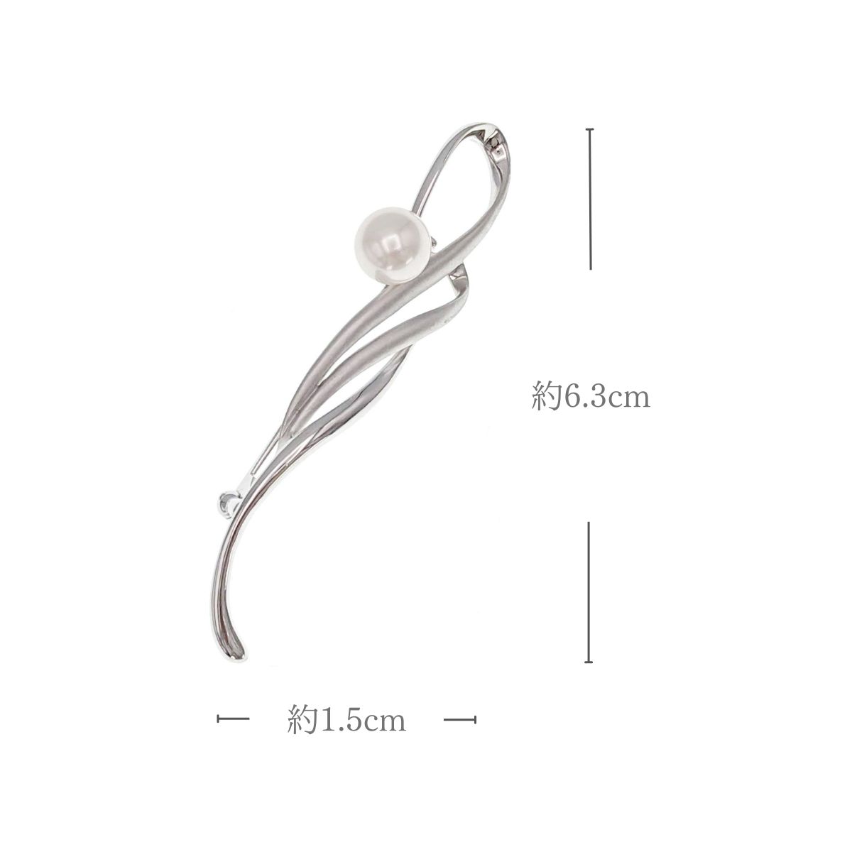 三重県真珠加工販売協同組合の【全品ギフト包装】≪ 人気のフォルム ≫ アコヤ真珠デザインブローチ 約7.5mm SV y-b-202 三重県真珠加工販売協同組合｜アングル3