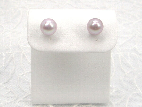 【全品ギフト包装】≪ 人気色!ピンクパープル ≫ 淡水真珠ピアス 約7.0mm チタン y-i-331 三重県真珠加工販売協同組合