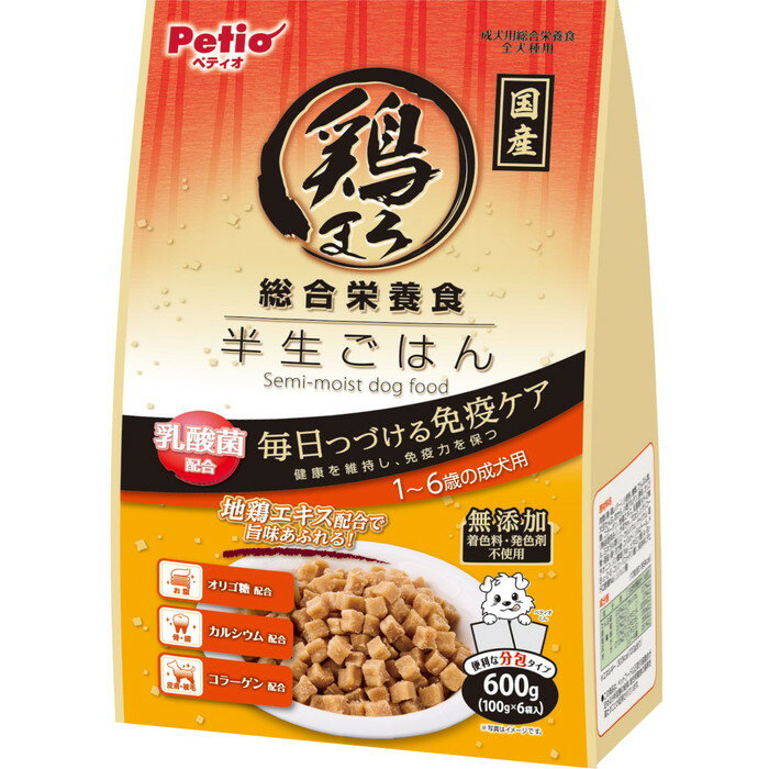【ペティオ】鶏まろ 総合栄養食 半生ごはん 1～6歳の成犬用 600g ☆ペット用品 ※お取り寄せ商品【賞味期限：3ヵ月以上】