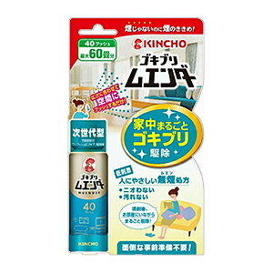 ◆特　長◆ ・煙じゃない！ 次世代型ゴキブリ駆除剤。低刺激！人にやさしい無煙処方。・空間噴射のワンプッシュ式ゴキブリ駆除剤です。・お部屋の広さに合わせて、空間にプッシュするだけ。・燻煙剤の様に、使用前の準備や後片付けの必要がありません。 ◆メーカー（※製造国または原産国）◆ 大日本除虫菊 ※製造国または原産国：日本 ◆適用害虫◆ ゴキブリ、蚊成虫、ハエ成虫、トコジラミ（ナンキンムシ）の駆除 ◆ご使用方法◆ 6畳(約25m3)あたり4プッシュの割合で、部屋の中央付近から、部屋中にまんべんなく広がるように噴射方向を変えながら、ななめ上にプッシュしてください。 ◆成　分◆ 有効成分 ： ピレスロイド（フェノトリン、メトフルトリン） ◆使用上の注意◆ ＜してはいけないこと＞・噴射前に噴射口の方向を良く確認し、薬剤が顔にかからないようにすること。・人体用(人体用虫よけ剤)ではないので、人体には使用しないこと。・人体に向かって噴射しないこと。また、噴霧粒子を直接吸入しないこと。＜相談すること＞・万一、身体に異常を感じたときは、本品がピレスロイド系の殺虫剤であることを医師に告げて、直ちに診療を受けること。・今までに薬や化粧品などによるアレルギー症状(例えば発疹、発赤、かゆみ、かぶれなど)を起こしたことのある人、喘息の症状がある人などは使用前に医師又は薬剤師に相談すること。＜その他の注意＞・定められた使用方法を守ること。・噴射中は噴射する人以外の人の入室を避けること。・噴射直後は子供は入室しないこと。・薬剤が皮膚についたときは、石けんと水でよく洗うこと。目に入ったときは、直ちに水でよく洗い流すこと。・アレルギー症状やかぶれを起こしやすい体質の人は、薬剤に触れたり、吸い込んだりしないようにすること。・皮膚、目、飲食物、食器、おもちゃ、ペット類(観賞魚、小鳥など)、飼料、植物などにかからないようにすること。観賞魚などの水槽のある部屋では使用しないこと。・殺虫剤なので、子供には使用させないこと。・閉め切った部屋や狭い部屋で使用する場合は、噴射後30分間閉め切った後、時々換気をすること。・電気・電子機器（テレビ、パソコン、オーディオ機器など）、塗装面、プラスチック、家具、建材、繊維製品、石材などに直接スプレーしないこと。・缶を逆さまにして噴射しないこと。・出来るだけ1週間以上の間隔をあけて使用すること。1週間以内に再度使用する場合は、噴射前に部屋を掃除すること。・長期間閉め切って光が全く入らないような室内では使用しないこと。 ◆保管及び取扱い上の注意◆ ・夏場の車内、ファンヒーターなどの周囲を避け、子供の手の届かない涼しいところに保管すること。・水まわりや湿気の多いところは、缶が錆びて破裂する危険があるので置かないこと。＜火気と高温に注意＞高圧ガスを使用した可燃性の製品であり、危険なため、下記の注意を守ること。(1) 炎や火気の近くで使用しないこと。(2) 火気を使用している室内で大量に使用しないこと。(3) 高温にすると破裂の危険があるため、直射日光の当たる所や火気等の近くなど温度が40度以上となる所に置かないこと。(4) 火の中に入れないこと。(5) 使い切って捨てること。 ※その他、医薬品は使用上の注意をよく読んだ上で、それに従い適切に使用して下さい。 【ご注意1】この商品はお取り寄せ商品です。ご注文されてから発送されるまで約10営業日(土日・祝を除く)いただきます。 【ご注意2】お取り寄せ商品以外の商品と一緒にお買い上げの場合は、全ての商品が揃い次第の発送となりますので、ご了承下さい。 ※パッケージデザイン等が予告なく変更される場合もあります。 ※商品廃番・メーカー欠品など諸事情によりお届けできない場合がございます。 ※ご使用期限またはご賞味期限は、商品情報内に特に記載が無い場合、1年以上の商品をお届けしております。 商品区分：【防除用医薬部外品】【広告文責】株式会社メディスンプラス：0120-205-904 ※休業日 土日・祝祭日文責者名：稗圃 賢輔（管理薬剤師）