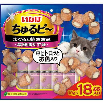 【いなばペットフード】いなば　ちゅるビ～　まぐろと焼ささみほたて味　10g×18袋 ☆ペット用品 ※お取り寄せ商品【賞味期限：3ヵ月以上】【RCP】