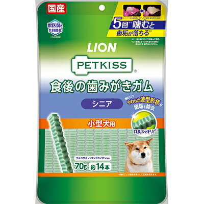 ◆特　長◆ ・メーカー獣医師と共同開発した歯みがきガム。・メーカー独自のブラッシング繊維のガムをやわらか波型形状に。・やわらか波型形状のガムを噛むことで、歯に密着し、歯垢を除去。・さらに噛むことで、歯垢を落として、口臭を抑制。・ピロリン酸ナ...