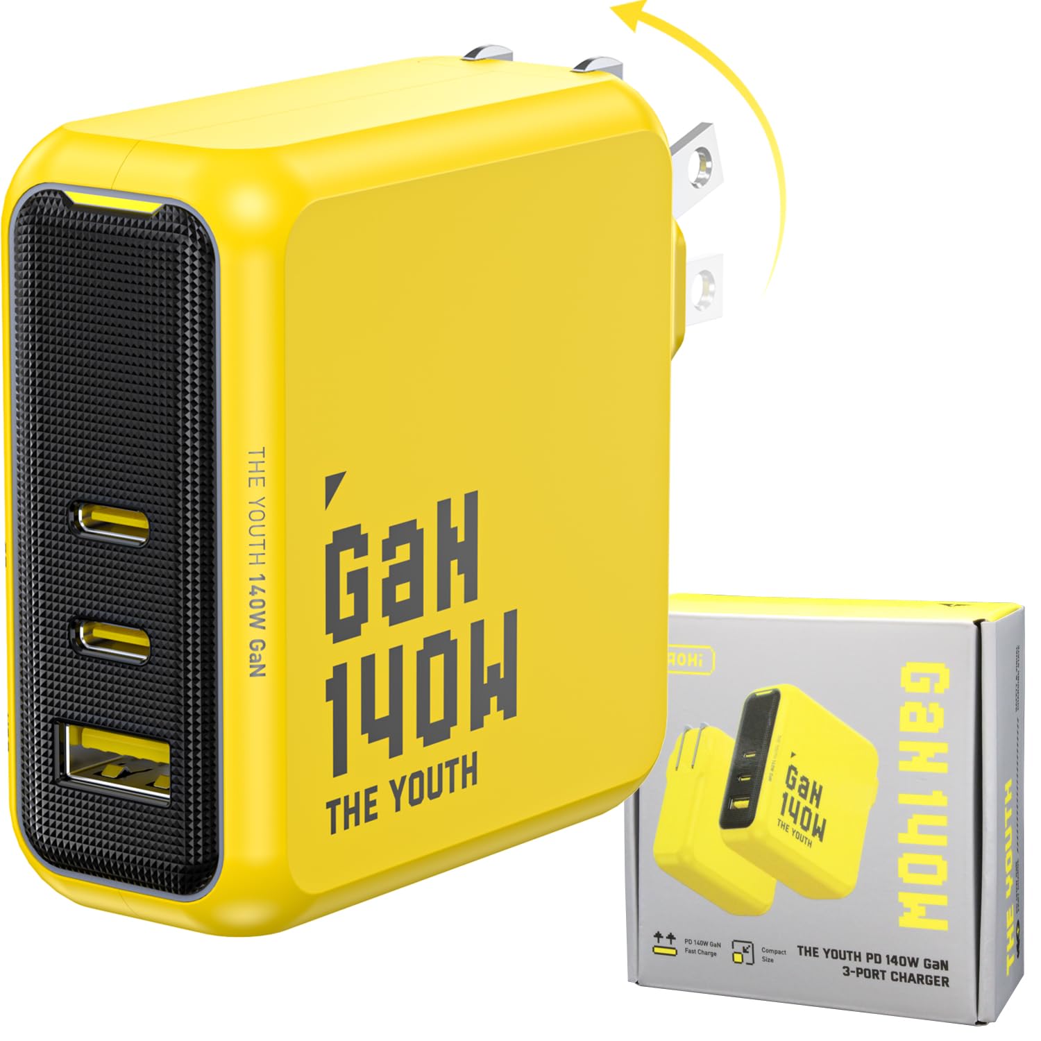 ڤ AOHI 140W Ŵ Type-C 3ݡ Gan+(ĶΨšǮɻ)/PD/PSEǧ/ޤꤿ...