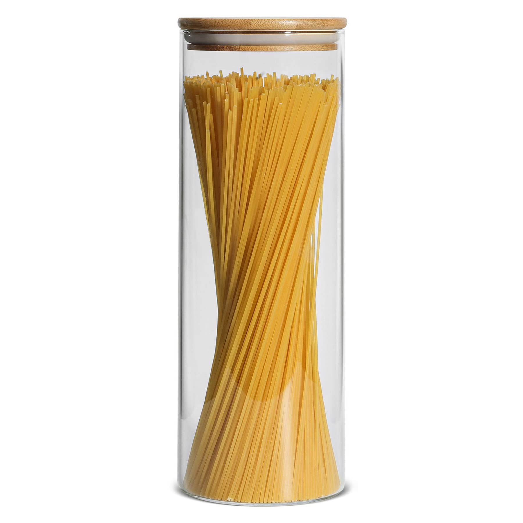 ComSaf ガラスキャニスター 密閉 2000ml パスタケース パスタ保存容器 パスタ入れ パスタ 瓶 密封瓶 食..