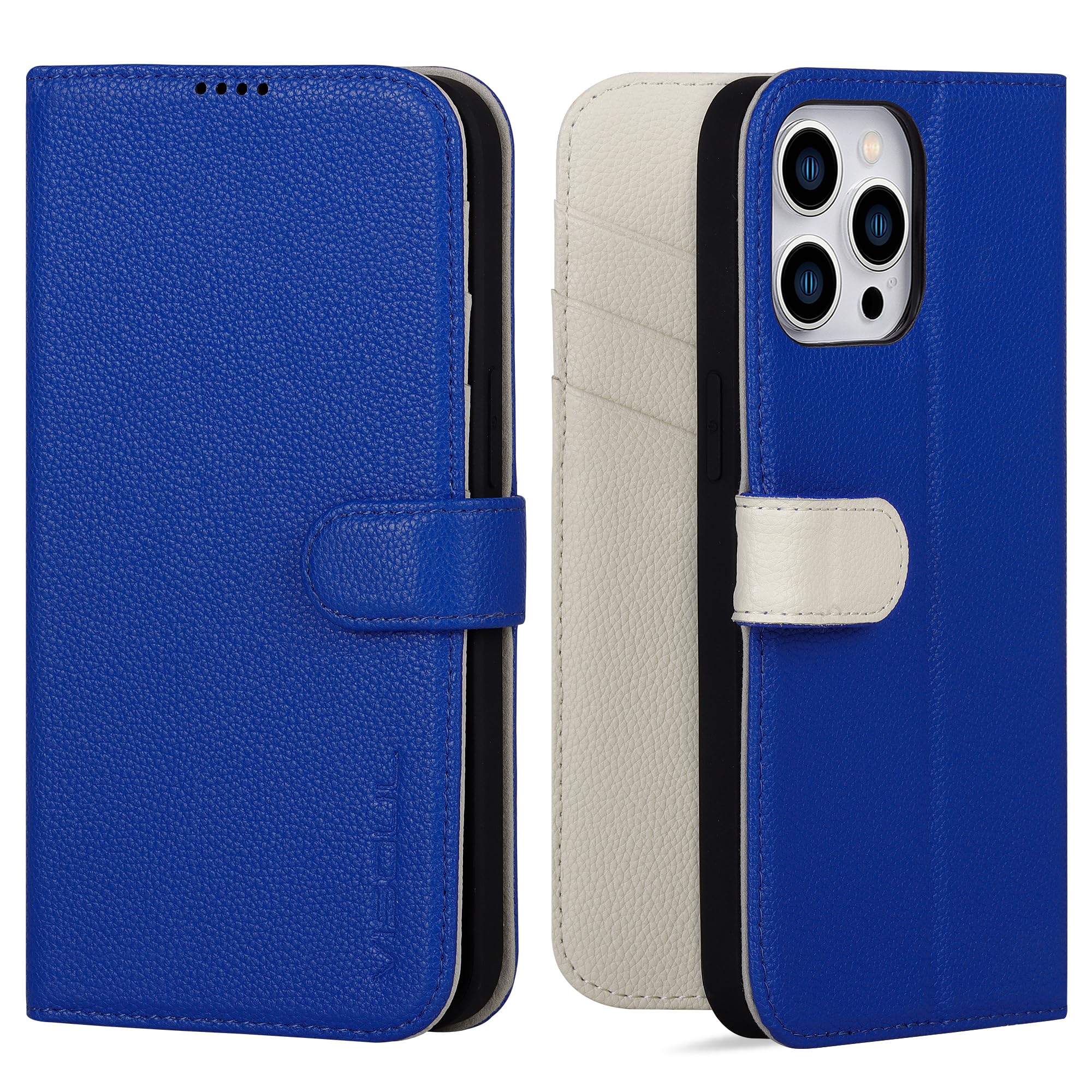 Rakuten - VISOUL iPhone15 Pro ケース 手帳型 本革 スマホケース アイフォン15 Pro 手帳ケース レザーケース カード収納 携帯ケース 全面保護 柔軟なTPU素材 マグネット式 スタンド機能付き 6.1インチ アイホン 15 Pro ブルー