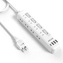 Mscien 電源タップ usb付き 8個AC口 1個usbc 3個usba 延長コード 5m 雷ガード usb コンセント oa スイッチ付き 壁掛け たこあしコンセント テーブル マルチタップ スイングプラグ おしゃれ (5M)