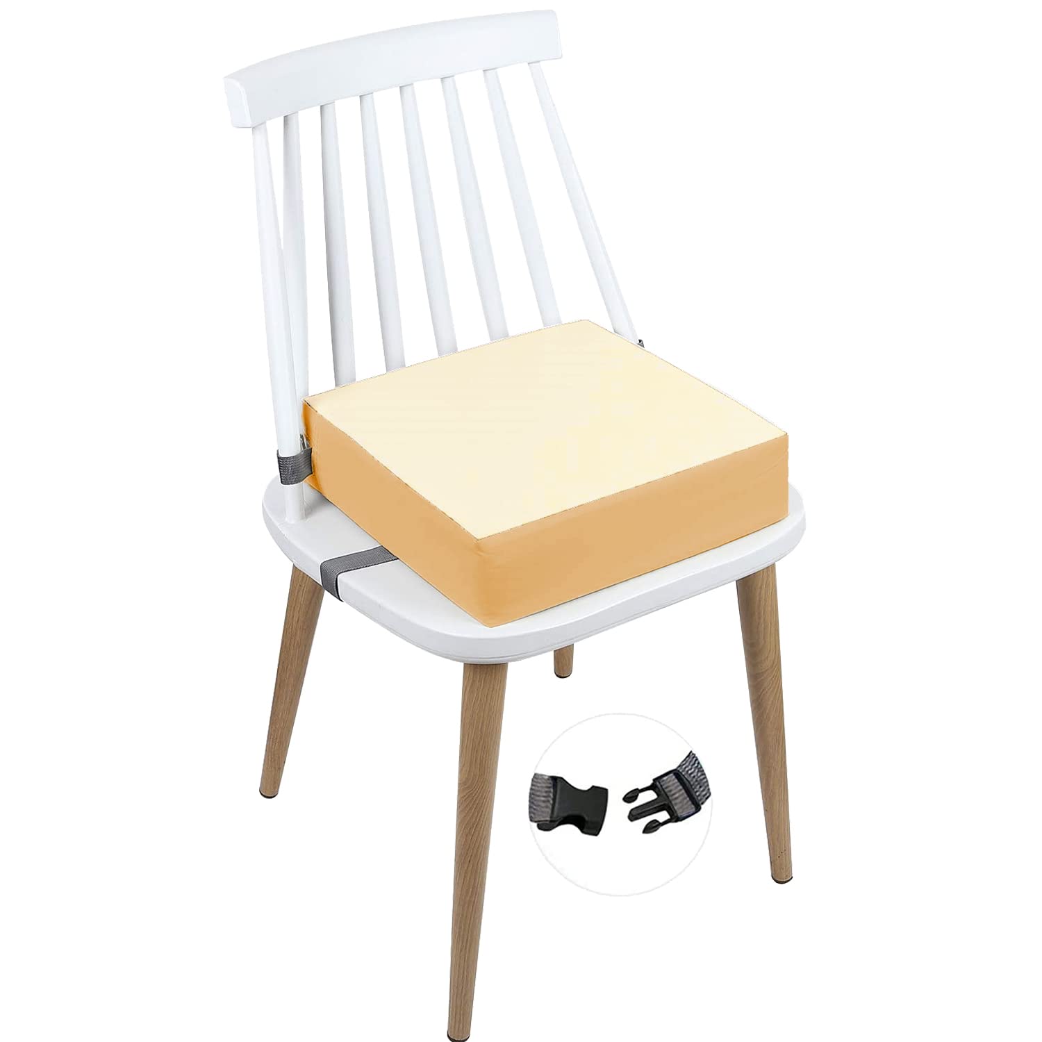 Taeku 食事 クッション, こども取り外し可能 座布団 椅子用 ダイニング チェアクッションキッズ用 ウォッシャブル 厚い チェア シート パッド マット (ちゃいろ)