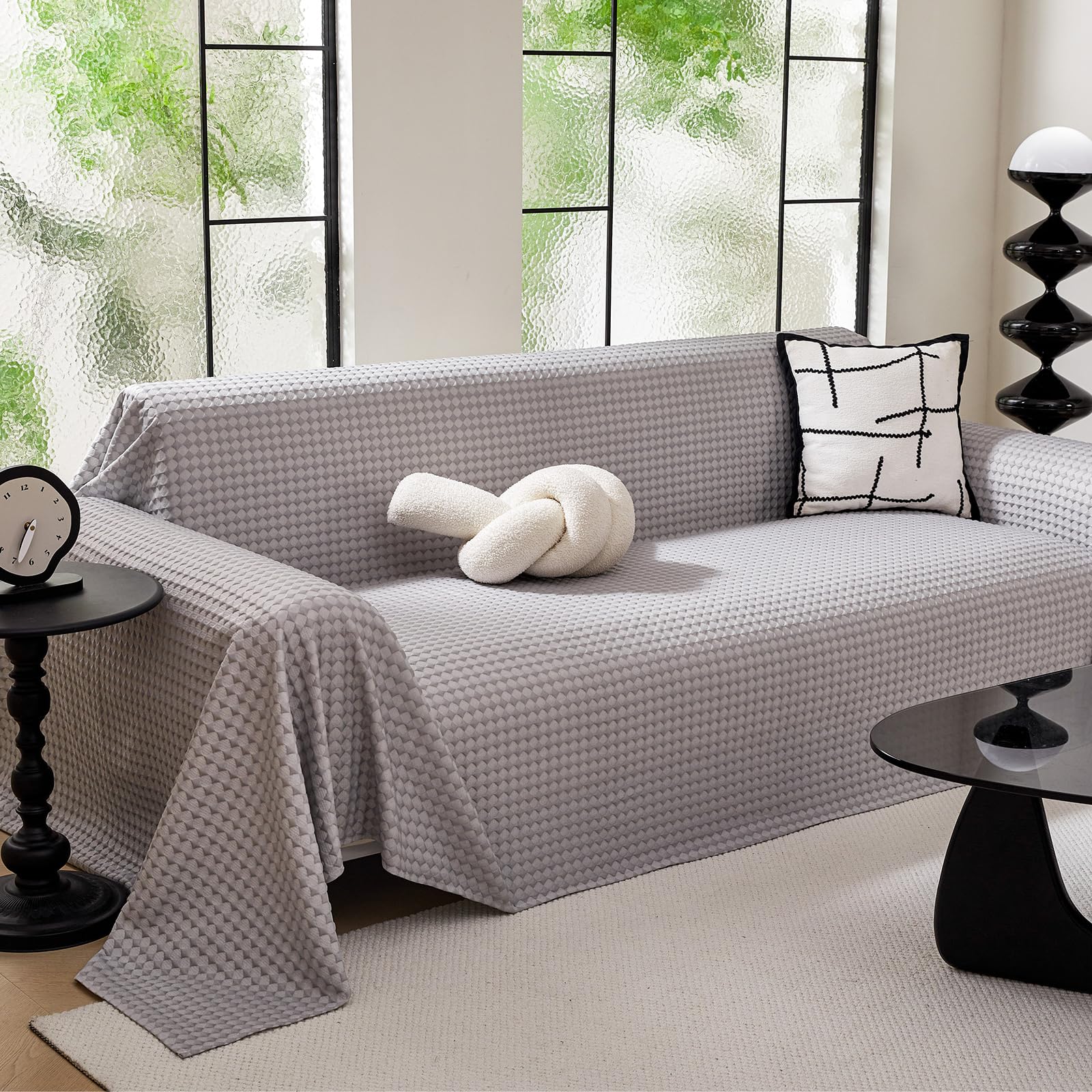 JEMAジェマ ソファーカバー マルチカバー 接触冷感 ソファーシーツ ひんやり 夏用ブランケット 長方形 大判 1-2人掛け 北欧風 おしゃれ 犬猫用 無地 柔らかい 汚れ防止 多機能 防塵カバー テーブルクロス テーブルカバー マルチクロス シンプル