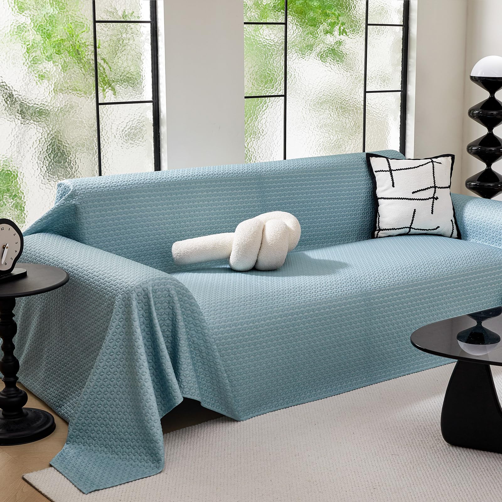 JEMAジェマ ソファーカバー マルチカバー 接触冷感 マルチカバー ソファーシーツ ひんやり 夏用ブランケット 長方形 大判 3人掛け 北欧風 おしゃれ 犬猫用 傷防止 爪とぎ防止 無地 柔らかい 汚れ防止 多機能 防塵カバー テーブルクロス テーブルカ