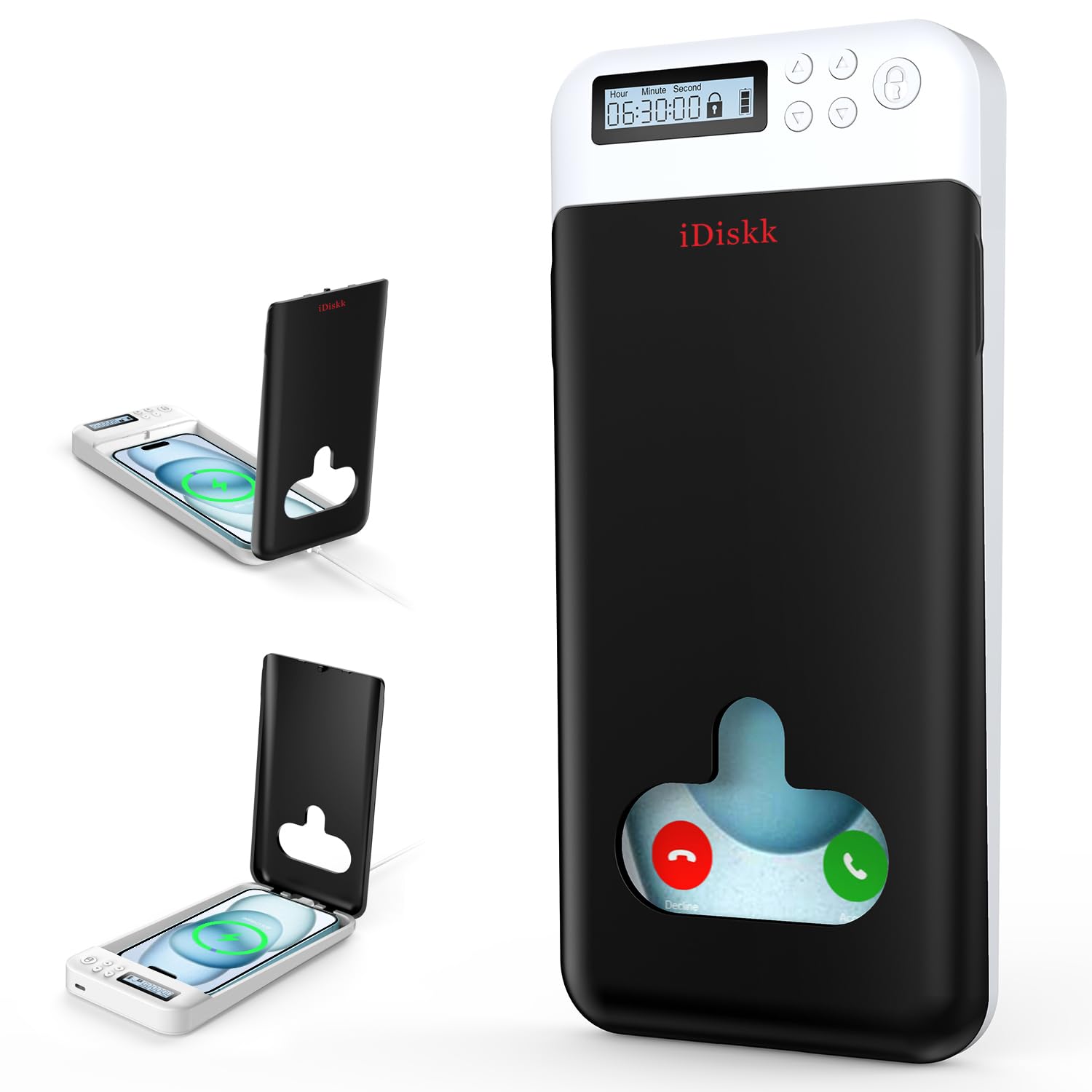 iDiskk タイムロッキングコンテナ 脱スマホ依存 デジタルデトックス スマートフォンロックボックス 禁欲ボックス ゲーム中毒対策 フィットネス セルフコントロール 健康管理 USB充電式 長い連続使用時間 時間を自由に設定 携帯便利 禁煙 スマホやゲー