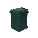 ダルトン(Dulton) ゴミ箱 グリーン 18L プラスチック フタ付き 後輪タイヤ 屑入れ ダストボックス 水抜き穴 丸洗い可 高さ40cm 幅29cm 奥行32cm 100-195GN PLASTIC TRASH CAN 18L GREEN