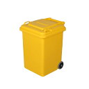 ダルトン(Dulton) ゴミ箱 イエロー 18L プラスチック フタ付き 後輪タイヤ 屑入れ ダストボックス 水抜き穴 丸洗い可 高さ40cm 幅29cm 奥行32cm 100-195YL PLASTIC TRASH CAN 18L YELLOW