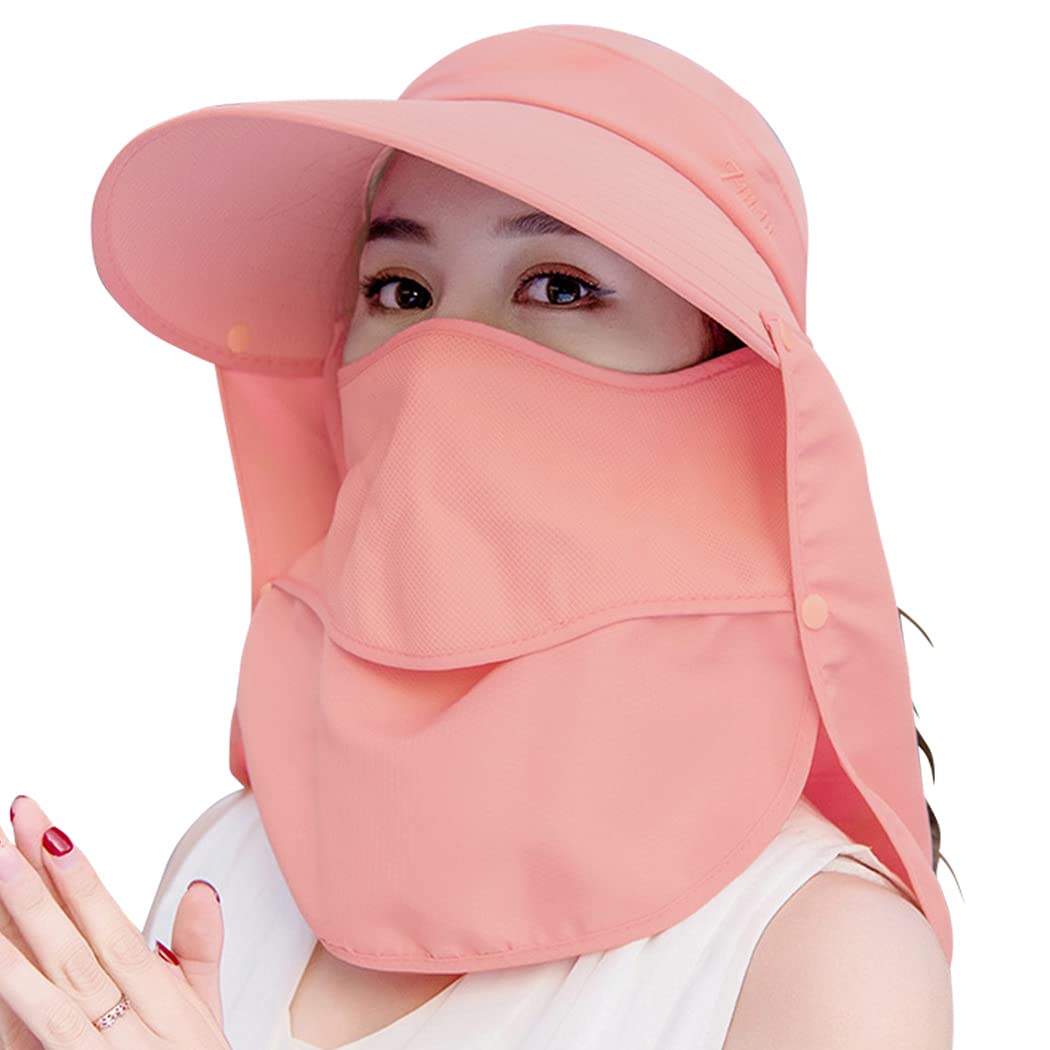 [Teddy] サンバイザー レディース UVカット UPF50+ 日焼け防止 つば広 日よけ帽子 キャップ 春 夏 秋 hat209 (ピンク)