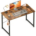 ODK デスク 机 pcデスク 幅100cm ゲーミングデスク パソコンデスク シンプルデスク 桌子 computer desk 学習机 コンパクト ワークデスク ・・桌 フック付き 在宅ワーク おしゃれ 組立簡単 ビンテージ