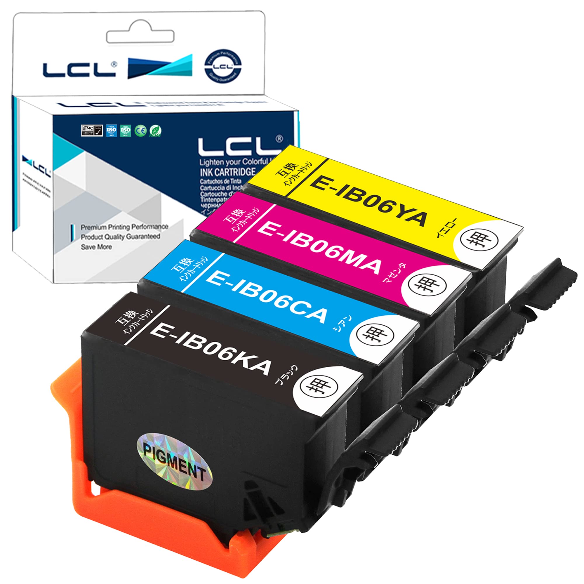Rakuten - LCL エプソン用 IB06 IB06CL5A IB06KA IB06CA IB06MA IB06YA 顔料 互換インクカートリッジ ICチップ残量表示検知機能付き （4色セット ブラック シアン マゼンタ イエロー） 対応機種： PX-S5010 PX-
