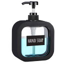 Segbeauty シャンプーボトル ブラック 500ml 方形 ステッカー付き ディスペンサー ハンドソープ詰め替えボトル おしゃれ かわいい 容器 大容量 おしゃれ 漏れ防止 簡単取り付け 浴室 洗面所 食器洗い洗剤 ハンドソープ 洗顔フォーム 洗濯洗
