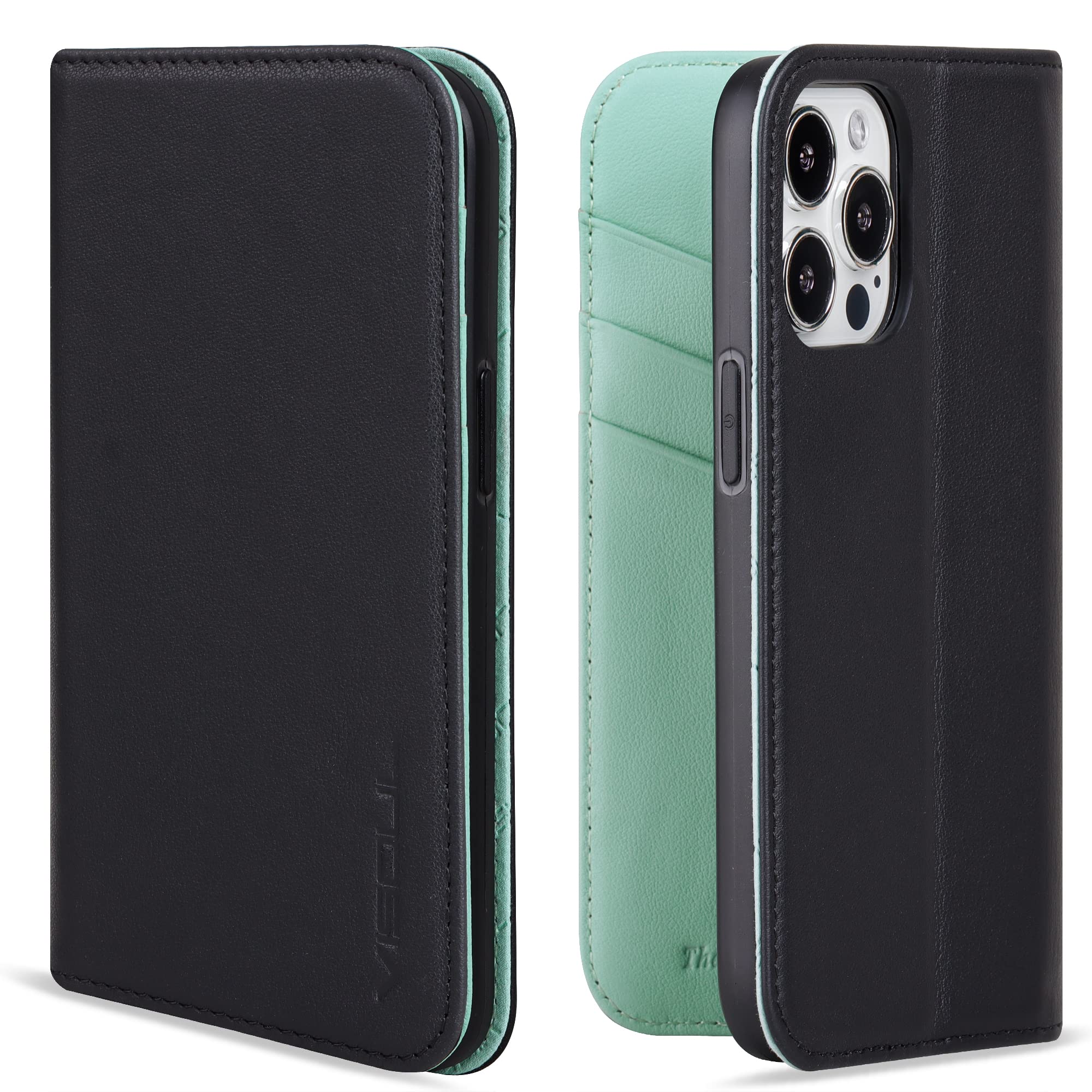 VISOUL iPhone13 Pro ケース 手帳型 本革 アイフォン13 プロケース 手帳型 本革 レザー スマホケース iPhone 13 Pro 手帳ケース カード収納 携帯ケース 全面保護 マグネット 横置きスタンド iphone 13Pro 対