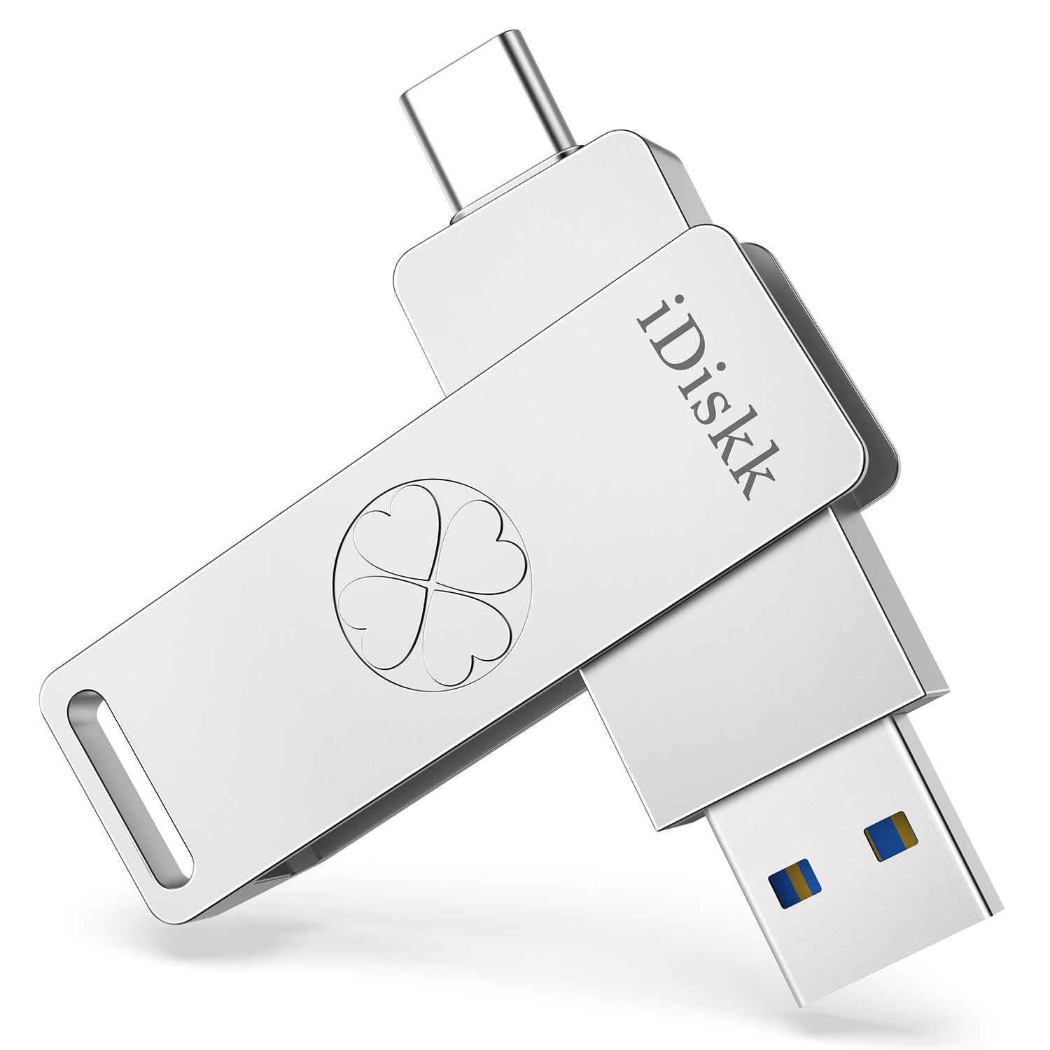 iDiskk 超高速ソリッドステート128GB iPhone16/15フラッシュメモリ USB3.2 Gen2 最大読取り速度500MB/s ハイスピード【USB3.2+Type-Cコネクタ搭載 専用APP使用と不使用二つ選択あり】OTG外付けUSBディス