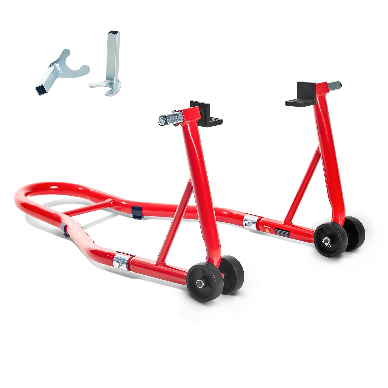 Donext バイクスタンド リア メンテナンススタンド 後輪用 整備用 耐荷重340kg 750LBS キャスター付き L型＆U型2種類付き レッド