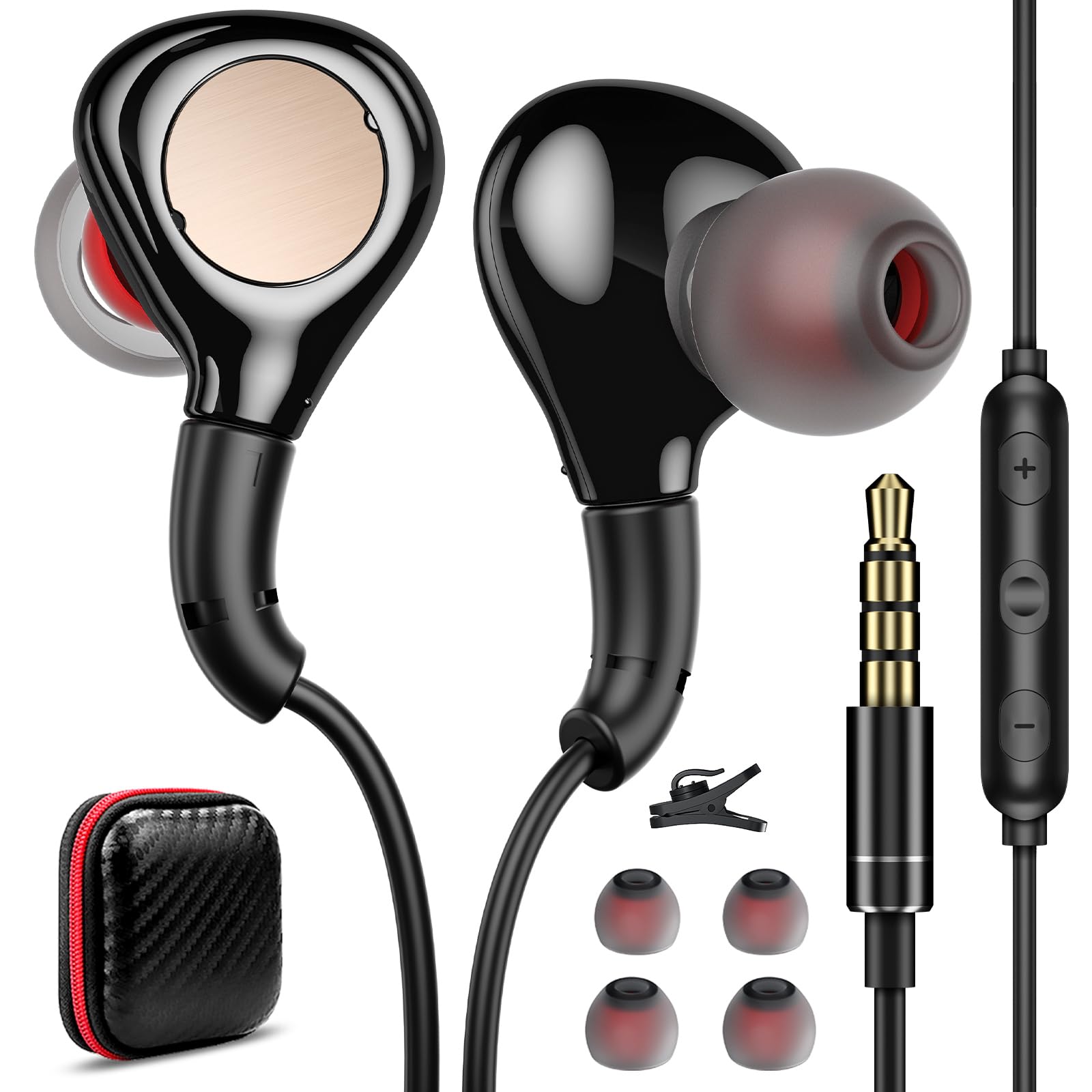 イヤホン 有線 マイク付き 3.5mmジャック 子ども用 イナーイヤー型 通話可能 重低音 音量調整 パソコン PC ゲーミングイヤフォン ノイズキャンセリング 遮音 対応iPhone/iPad/Xperia/sumsung/Redmi/OPPO/AQUO