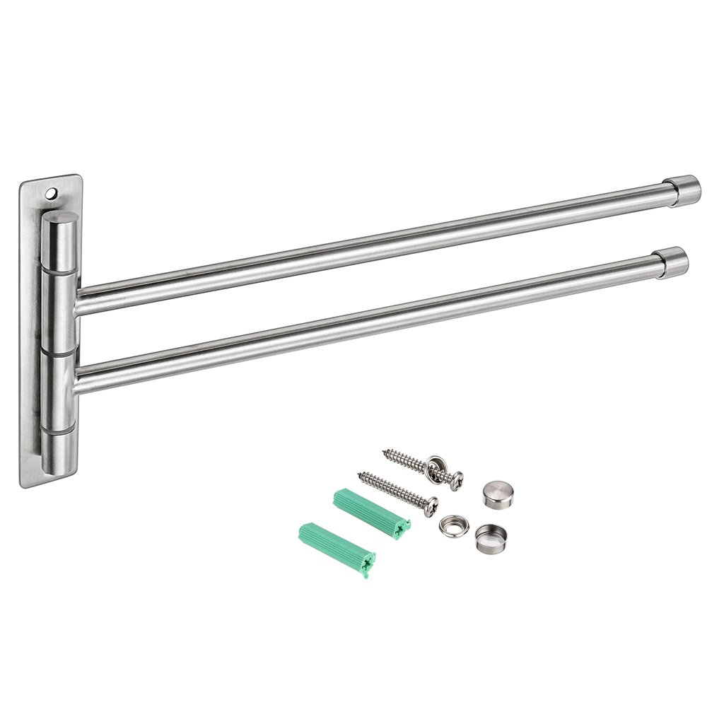 Sumnacon タオルハンガー タオル掛け スイングアーム 洗面所 ステンレス タオルバー 壁掛け 省スペース..