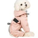 Bidason 犬 レインコート 防水 防風 帽子付き パーカー ペットの服 ドッグウェア 4本足 中小犬用 通気メッシュ リード穴あり ゴム付き 汚れ防止 夜間反射 散歩 お出かけ 日焼き防ぐ 四季通用