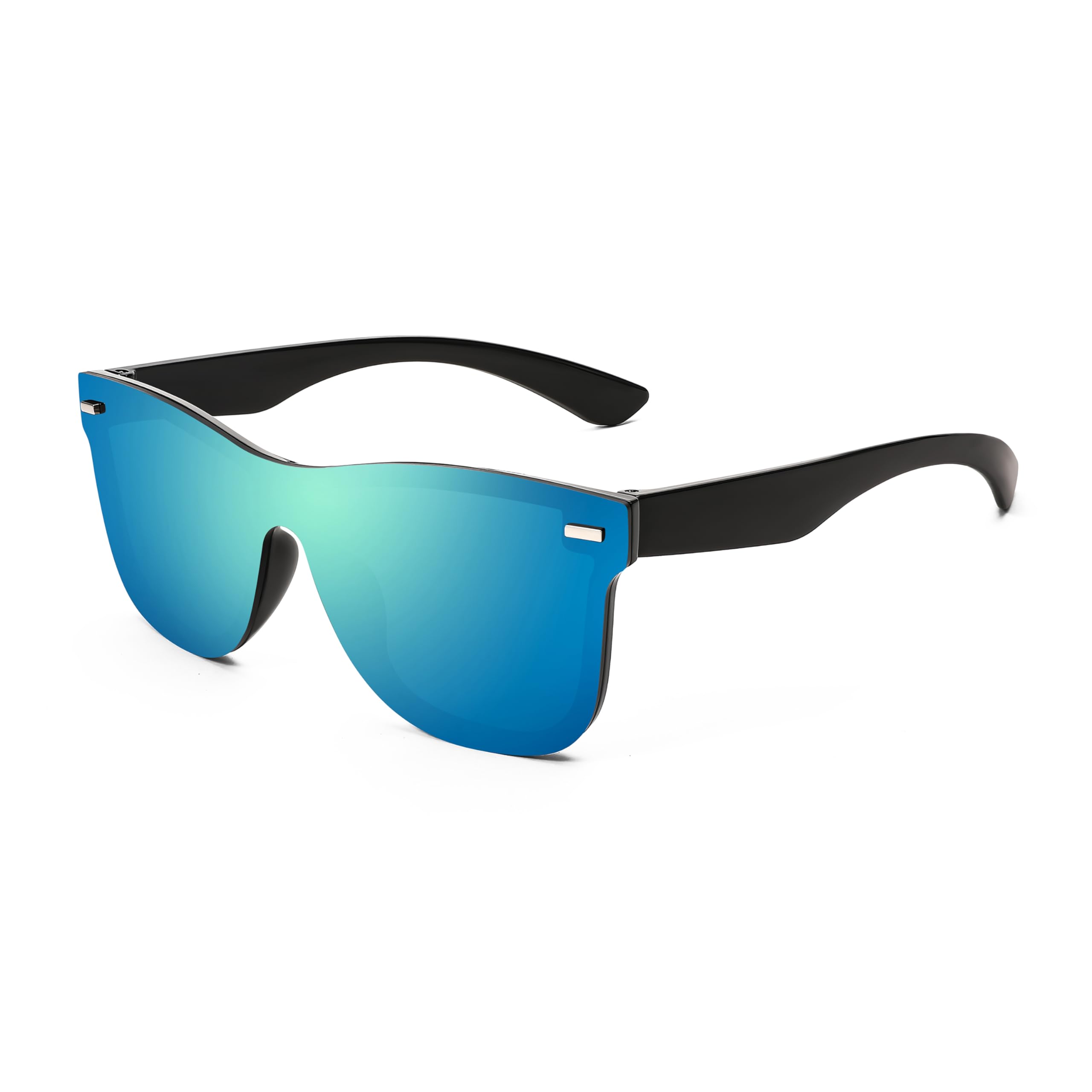 Feisedy サングラス メンズ リムレスミラーサングラス 一体型レンズ UV400保護する...
