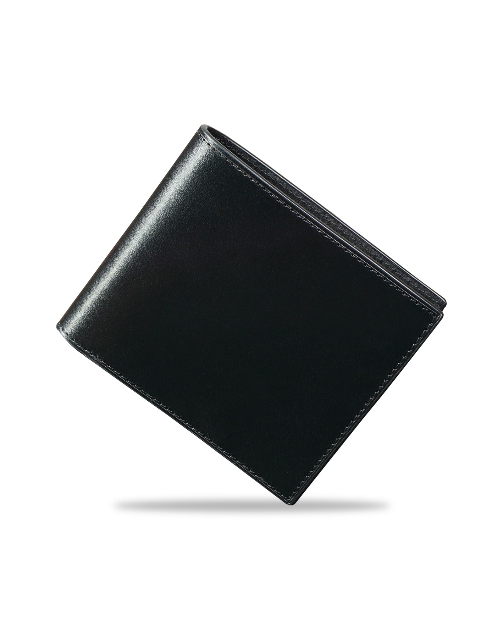 財布 メンズ 2つ折り 栃木レザー 二つ折り財布 本革 折りたたみ 隠しポケット 小銭入れ さいふ 紳士用 ビジネス プレゼント オレンジ (ブラック)