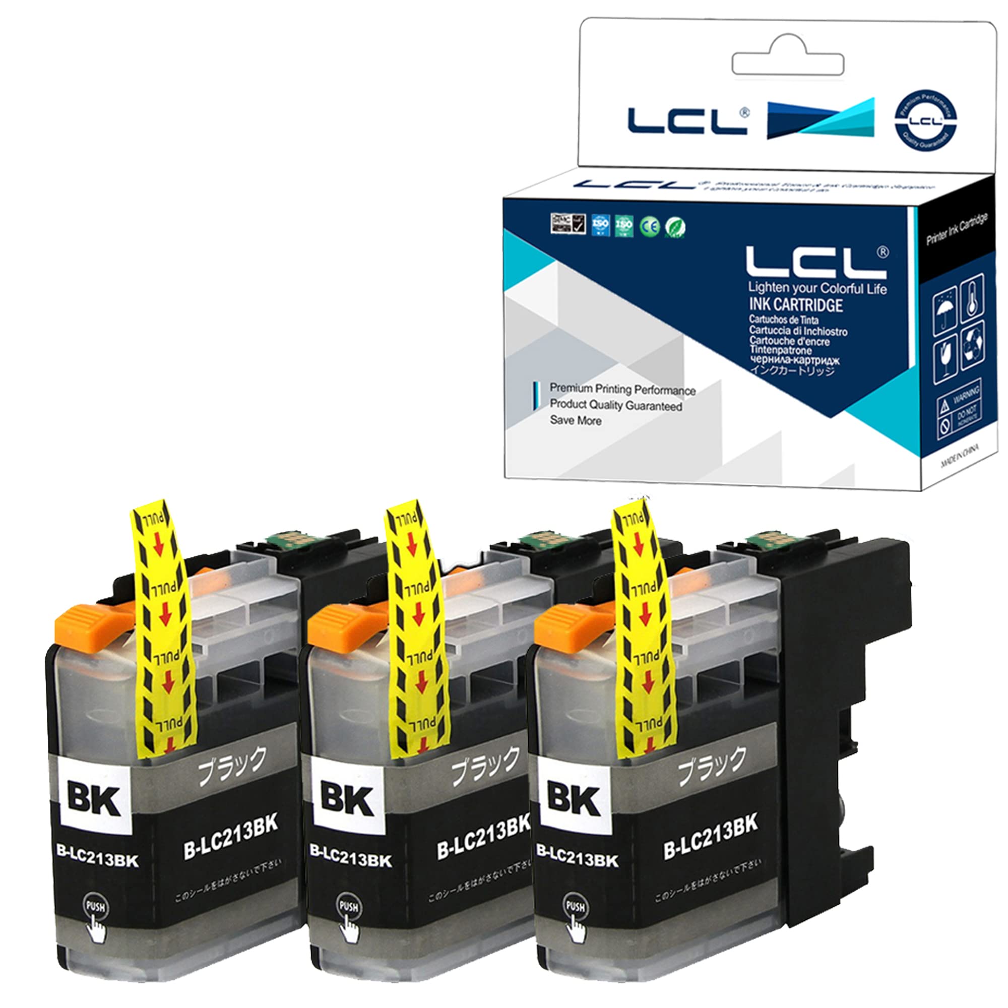 LCL Brother用 ブラザー用 LC213 LC213BK 大容量 残量表示付き （ 3パック ブラック） 互換インクカー..