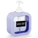 Segbeauty シャンプーボトル パープル 500ml 1本セット 方形 ステッカー付き ディスペンサー ハンドソープ詰め替えボトル おしゃれ かわいい 容器 大容量 おしゃれ 漏れ防止 簡単取り付け 浴室 洗面所 食器洗い洗剤 ハンドソープ 洗顔フォ