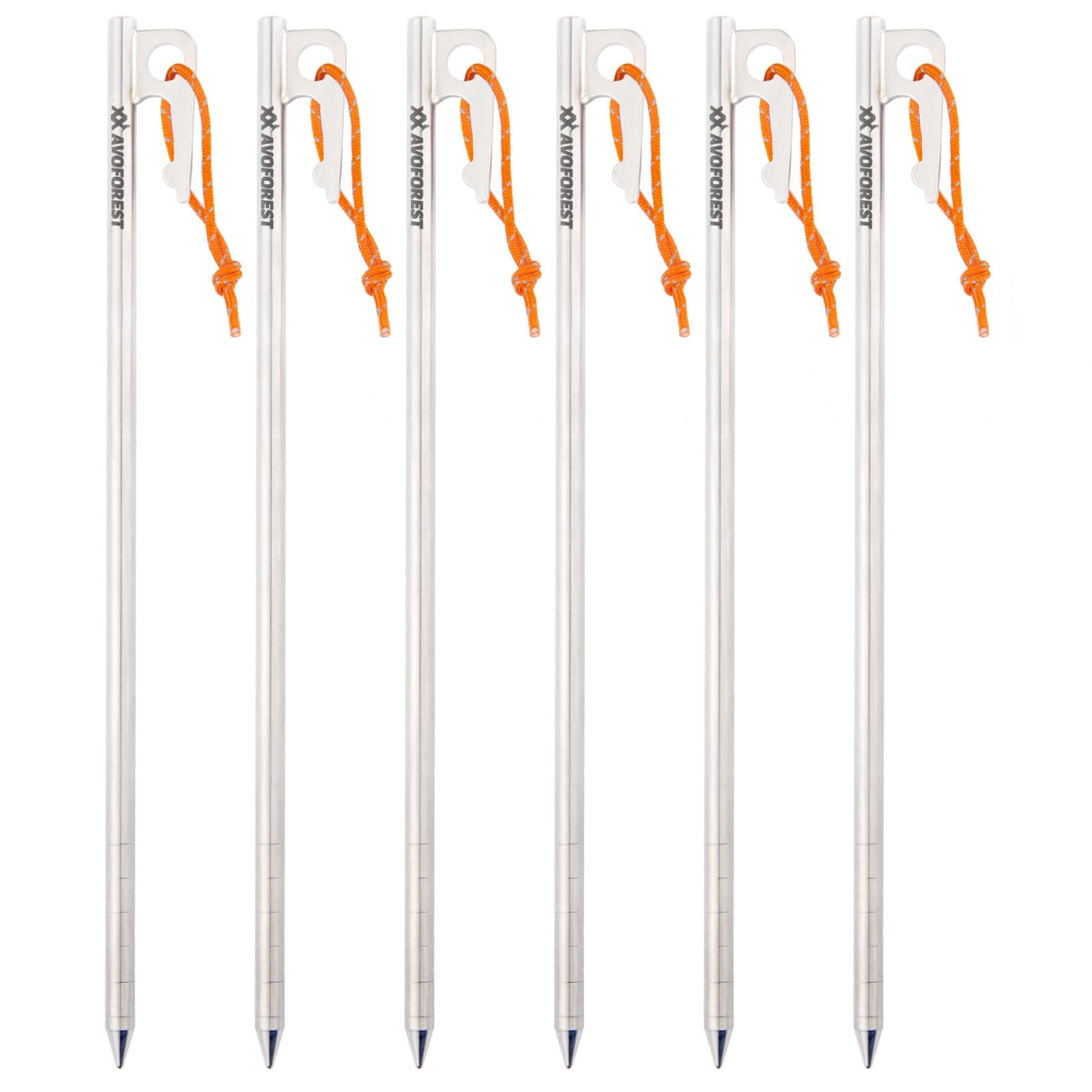 【新開発】AVOFOREST ペグ チタン製 チタンペグ レーザー一体化溶接 反射材入り 固定ロープ付き 超軽量..