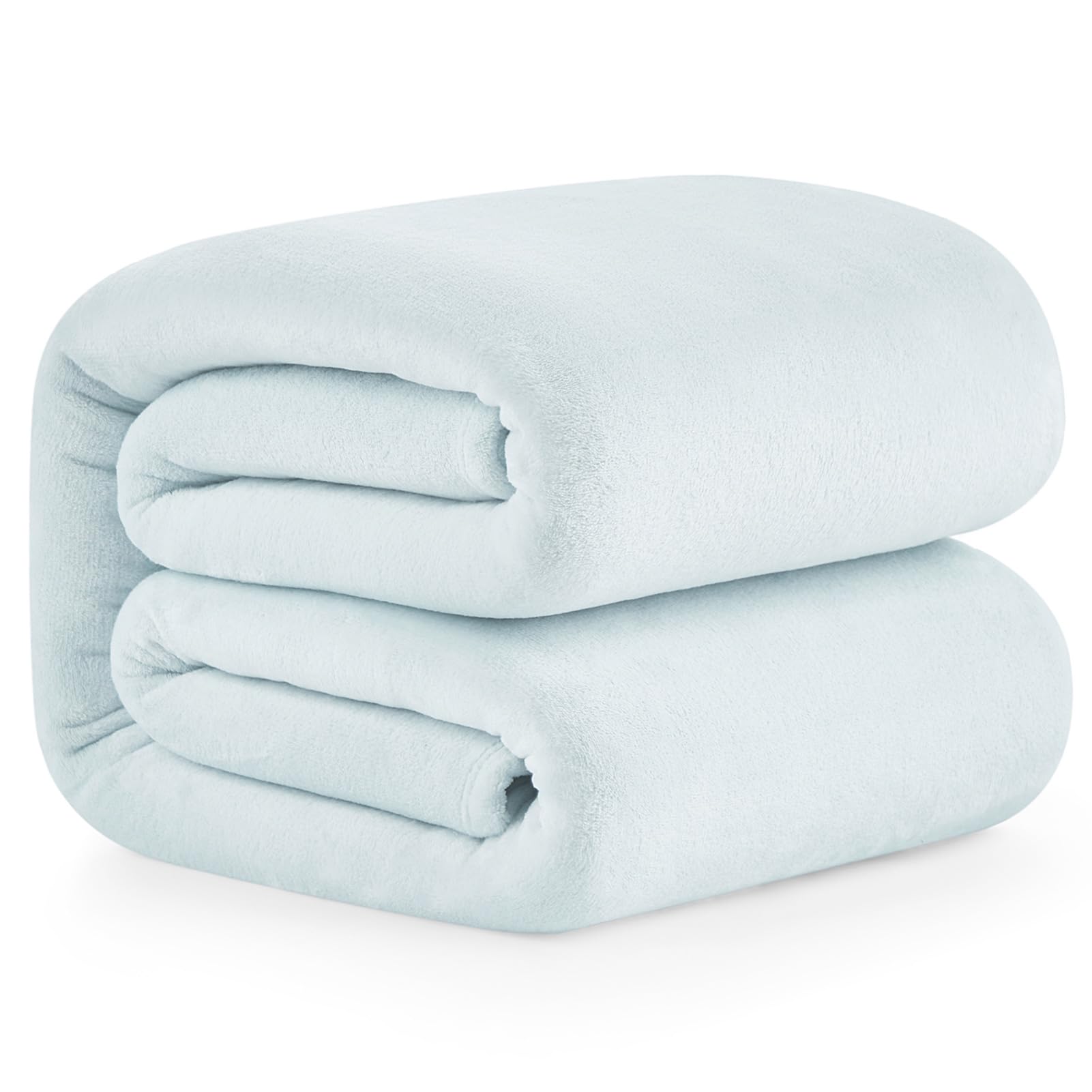 Hansleep 毛布 シングル 夏用 ブランケット 140x200cm アイスブルー マイクロファイバー 柔らかく肌触り フランネル 洗える 静電防止 四季適用 (140x200,アイスブルー)