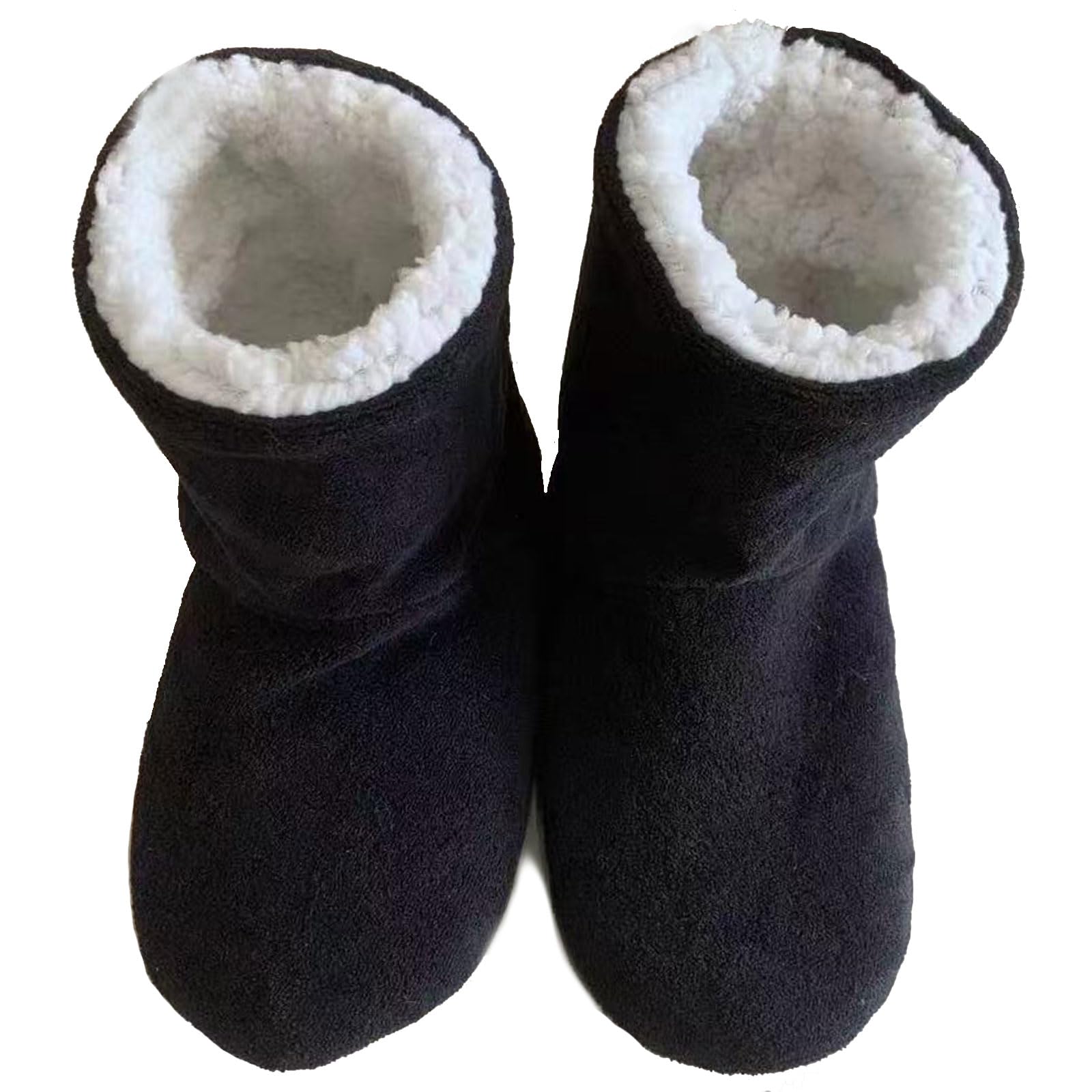 [Alvisto] ルームシューズ もこもこ ルームブーツ あったかスリッパ 暖か ボアスリッパ 北欧 冬用 足冷え対策 洗濯可 男女兼用 滑り止め 室内履き 静音 保温 (ブラック XLサイズ 25.5-26.5cm)