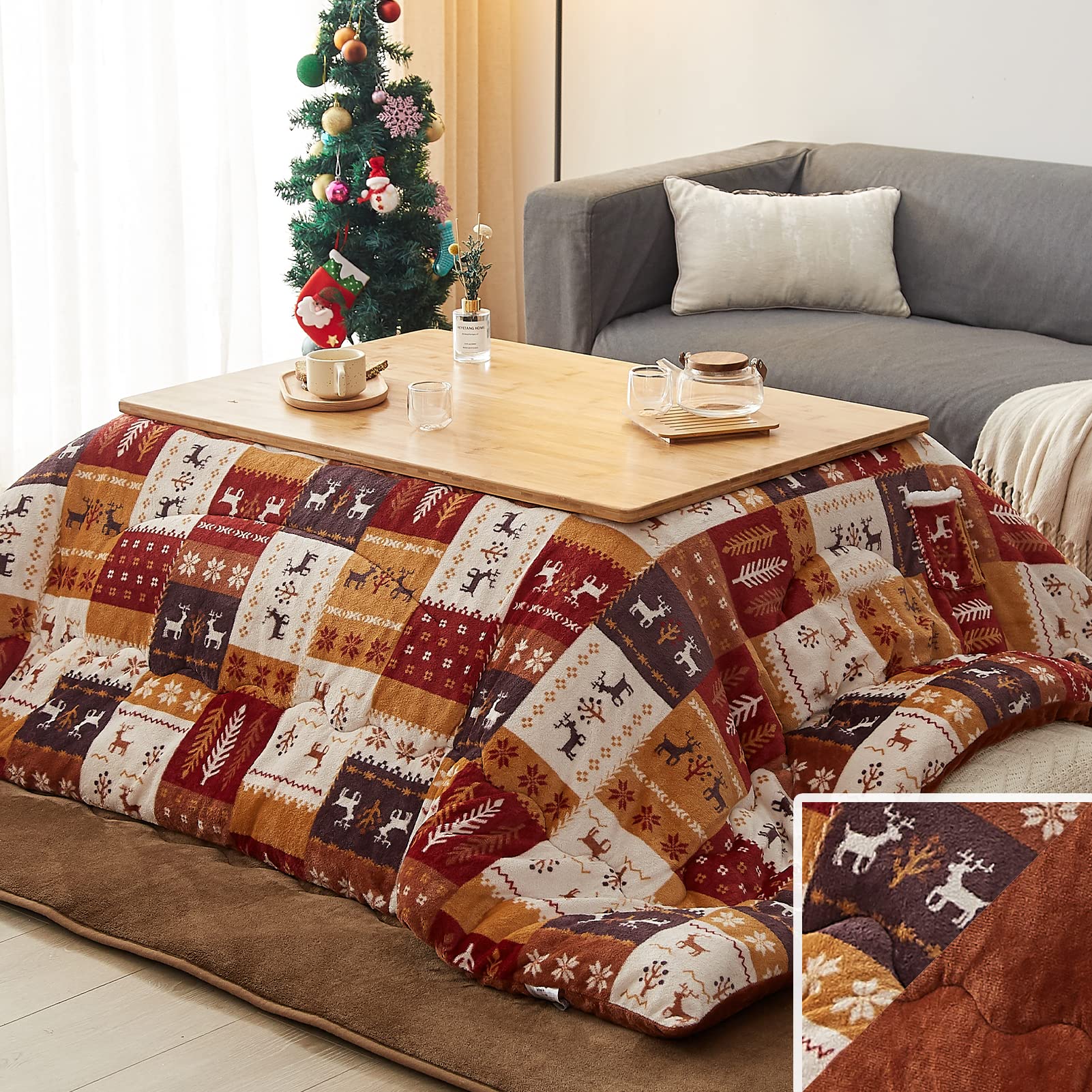 VK Living こたつ布団 長方形 単品185×235cm 中綿1.8kg 【SUPER HOT】 発熱綿使用+LockHeat速暖発熱繊..