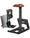 viozon ヘッドホンスタンド ノートpc スタンド 縦置き オールインワン デスクオーガナイザー(ゲーム&ワークステーション用)/ iPad & Switch収納・木製ヘッドセットスタンド(AirPods Max/Sony/Razer対応)