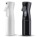 スプレーボトル Uervoton 霧吹き ミスト 連続噴射 200ml 2個セット アルコール対応 極細かい霧 観葉植物用 園芸 除菌消毒用 爬虫類 清掃用 美容室用 アイロン 家用 ペット用 おしゃれ ブラック+白い