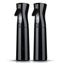 スプレーボトル Uervoton 霧吹き ミスト 連続噴射 350ml 2個セット アルコール対応 極細かい霧 観葉植物用 園芸/除菌消毒用/爬虫類/清掃用/美容室用/アイロン/家用/ペット用 おしゃれ ブラック