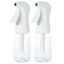 Uervoton スプレーボトル 霧吹き 2本セット ミストスプレーボトル 連続噴射 極細噴霧 漏れ防止 連続ミスト 葉水 化粧水 アルコール対応 ヘアケア 清掃用 ペット用 空ボトル 200ml 透明