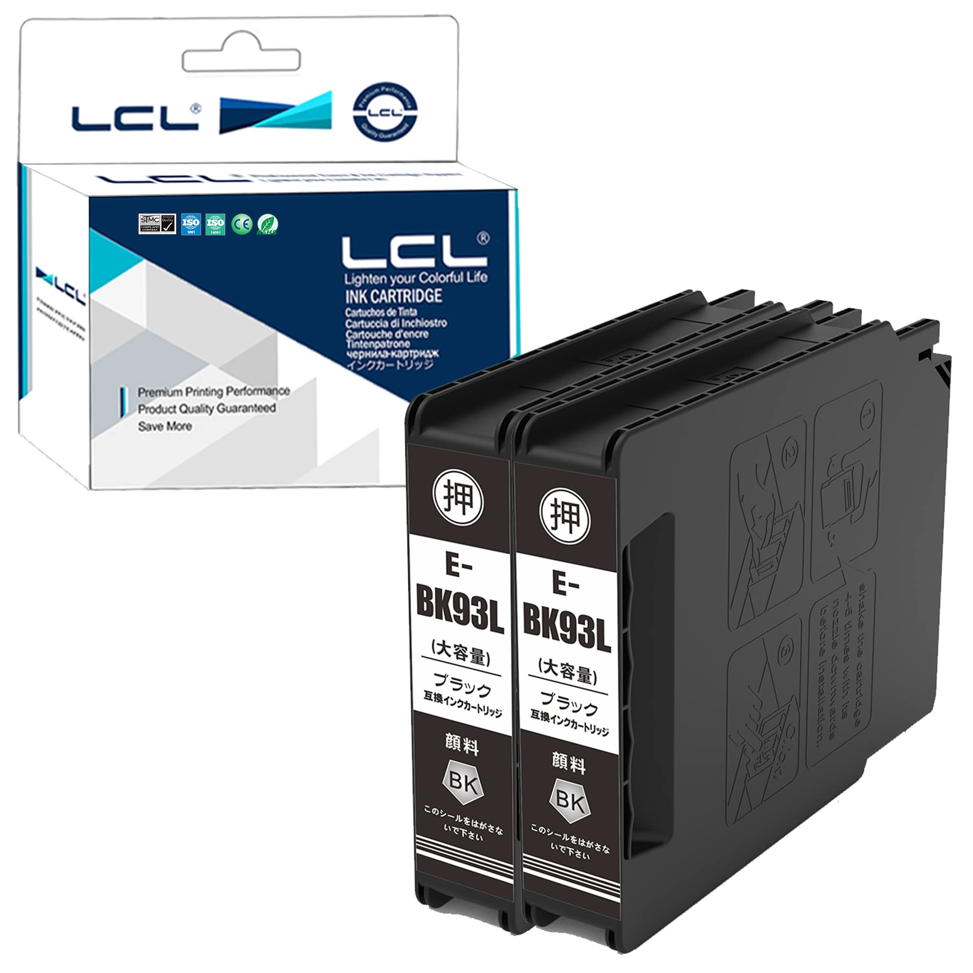 LCL エプソン用 ICBK93L 顔料 （2パック ブラック） 互換インクカートリッジ 対応機種：PX-M7050F/M705..