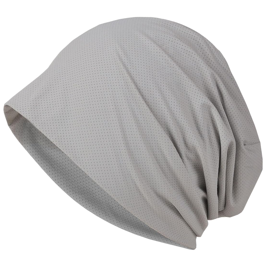 [Bafup] ニット帽 メンズ 夏【ひんやりとして冷たい感じ・冷感素材・優しい肌触り・吸汗速乾】夏用 帽ニット帽子 ケア帽 ニットキャップ ビーニー 薄手 通気性 蒸れない 大きい 肌に優しい ストレッチ性 柔らかい 男女兼用 (ライトグレ, 無地タイプ