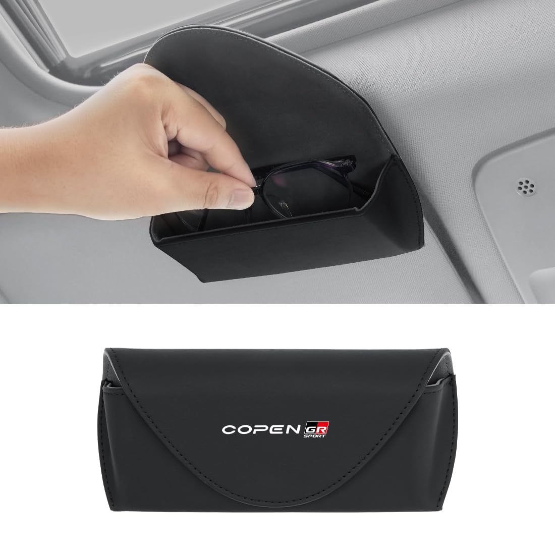 Rakuten - コペン GRスポーツ 適用 車 サングラスホルダー サンバイザー用 めがね保護 コペン GR スポーツ LA400系 グレード 対応 質感が良い 変形しにくい メガネホルダー 高耐久性 安定性拔群 車用 眼鏡クリップ サングラスケース マグネット式 PUレ