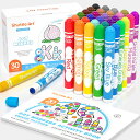 Shuttle Art ドットマーカー カラーペン 30色セット 12ml 子供用 水性 洗える 塗り絵1冊付き 落書き 握りやすい 遊び道具 プレゼント