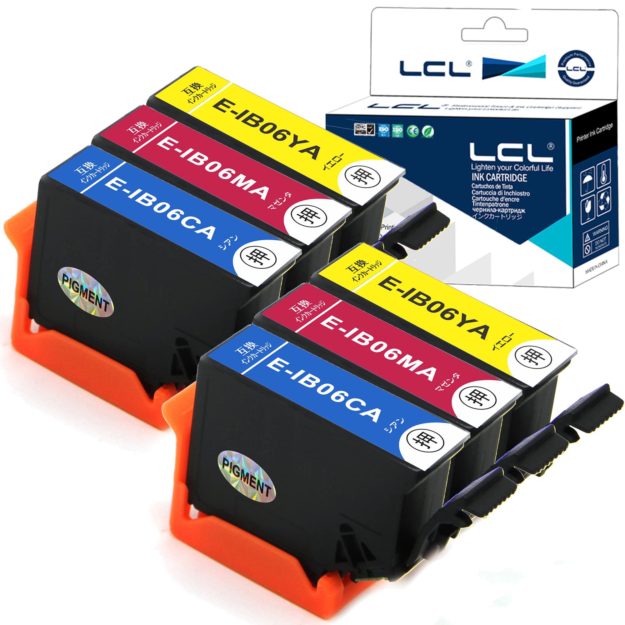 LCL エプソン用 IB06 IB06CA IB06MA IB06YA （2*3色セット 2シアン 2マゼンタ 2イエロー） 顔料 互換イ..