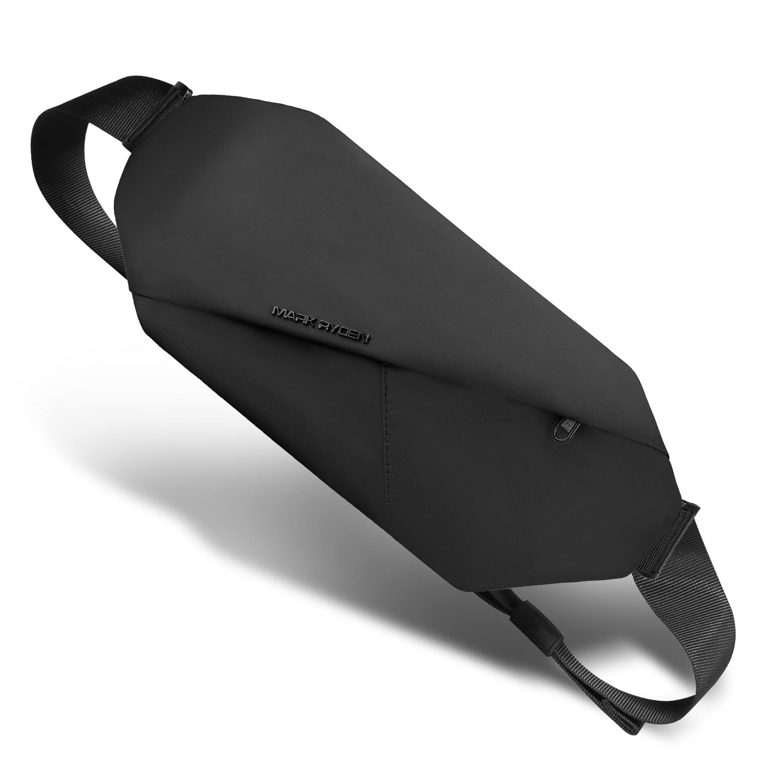 Muzee ボディバッグ 軽量 スポーツショルダーバッグ エナメルバッグ 肩掛けバッグ 通勤 ウエストポーチ 多機能 ヒップバッグ 防水 スポーツバッグ ワンショルダー おしゃれ 自転車 旅行 小型 斜めがけ ブラック