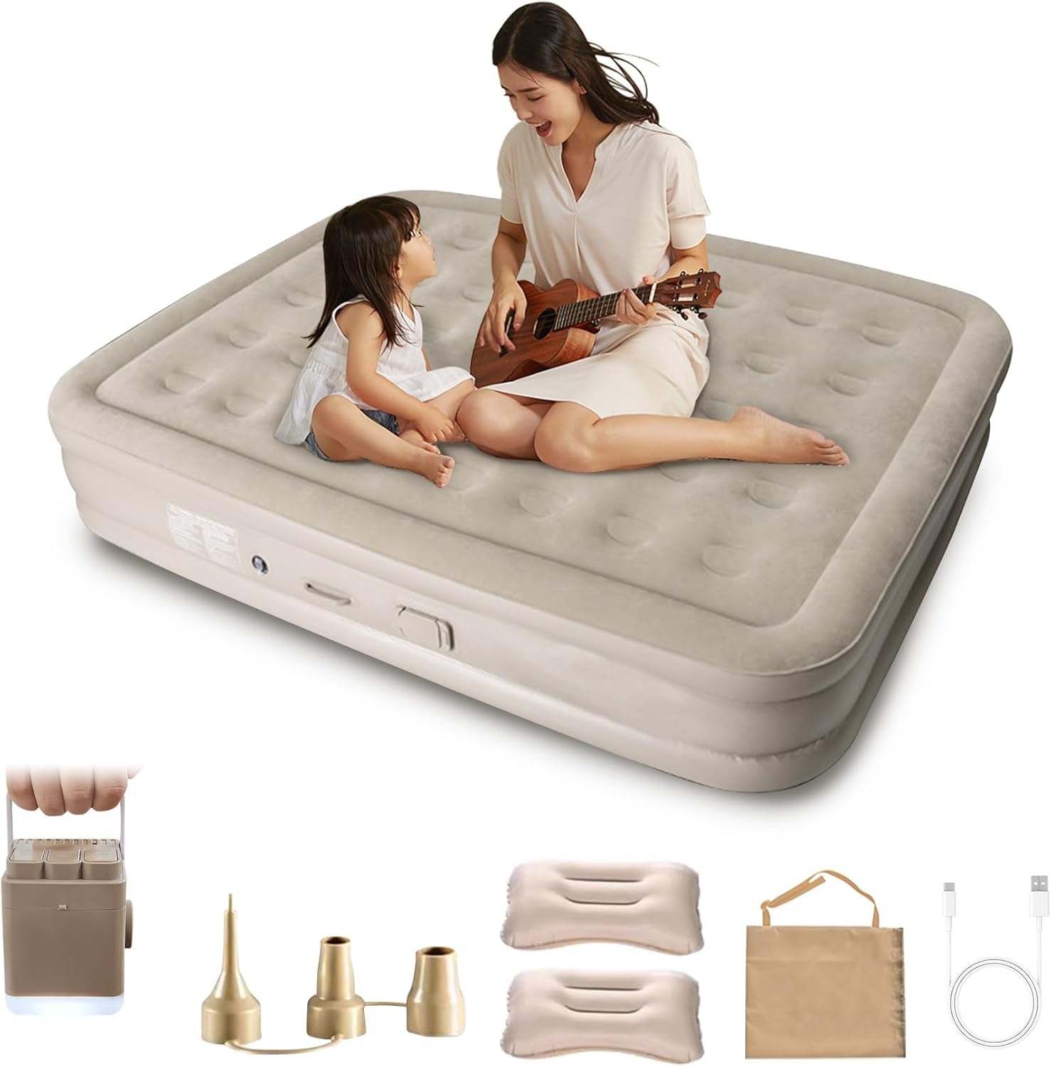 DAIDAIZAI エアーベッド 電動エアーベッド 電動ポンプ内蔵 シングルサイズ 190×100× ...